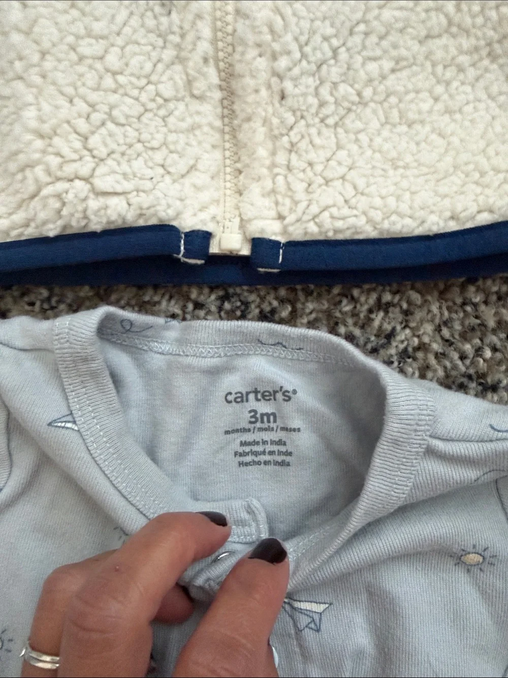 Carter's Light Blue & Navy Baby Hoodie, Vest and Cardigans Set
